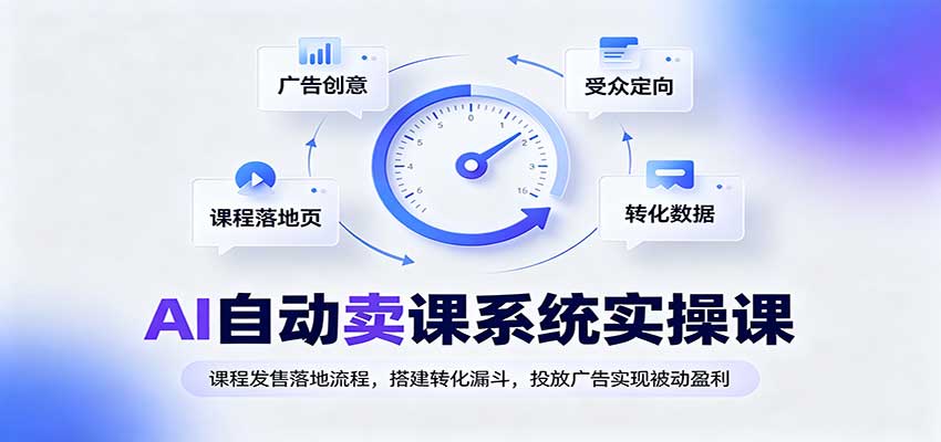 AI自动卖课系统实操课：课程发售落地流程，搭建转化漏斗，投放广告实现被动盈利-云创终点站