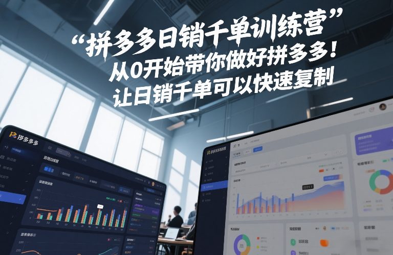 拼多多日销千单训练营,从0开始带你做好拼多多,让日销千单可以快速复制(更新26年9月)-云创终点站