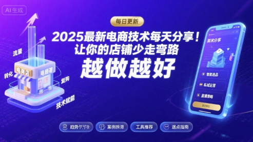 2025-2026最新电商技术每天分享,让你的店铺少走弯路,越做越好(更新26年09月)-云创终点站